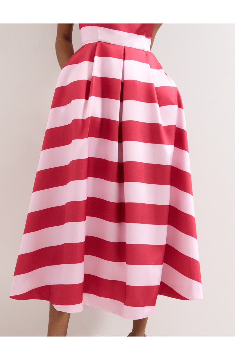 Phase Eight Kiria Stripe Satin Midi Dress, Alternate, color, Pink