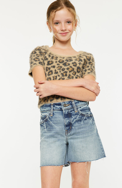 Kancan Junie High Rise Shorts In Animal Print