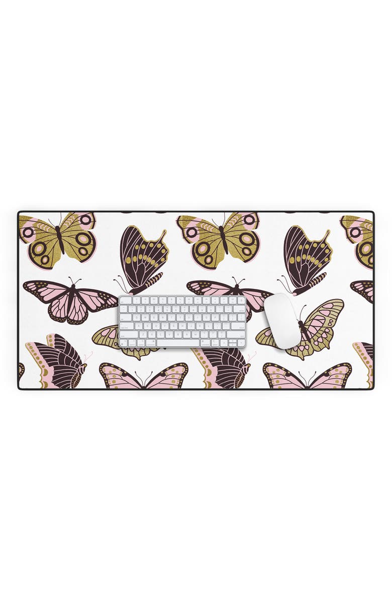Deny Designs Blush Butterfly Desk Mat, Alternate, color, Gold