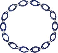 Fred Leighton Lapis Lazuli & Diamond Oval Link Necklace
