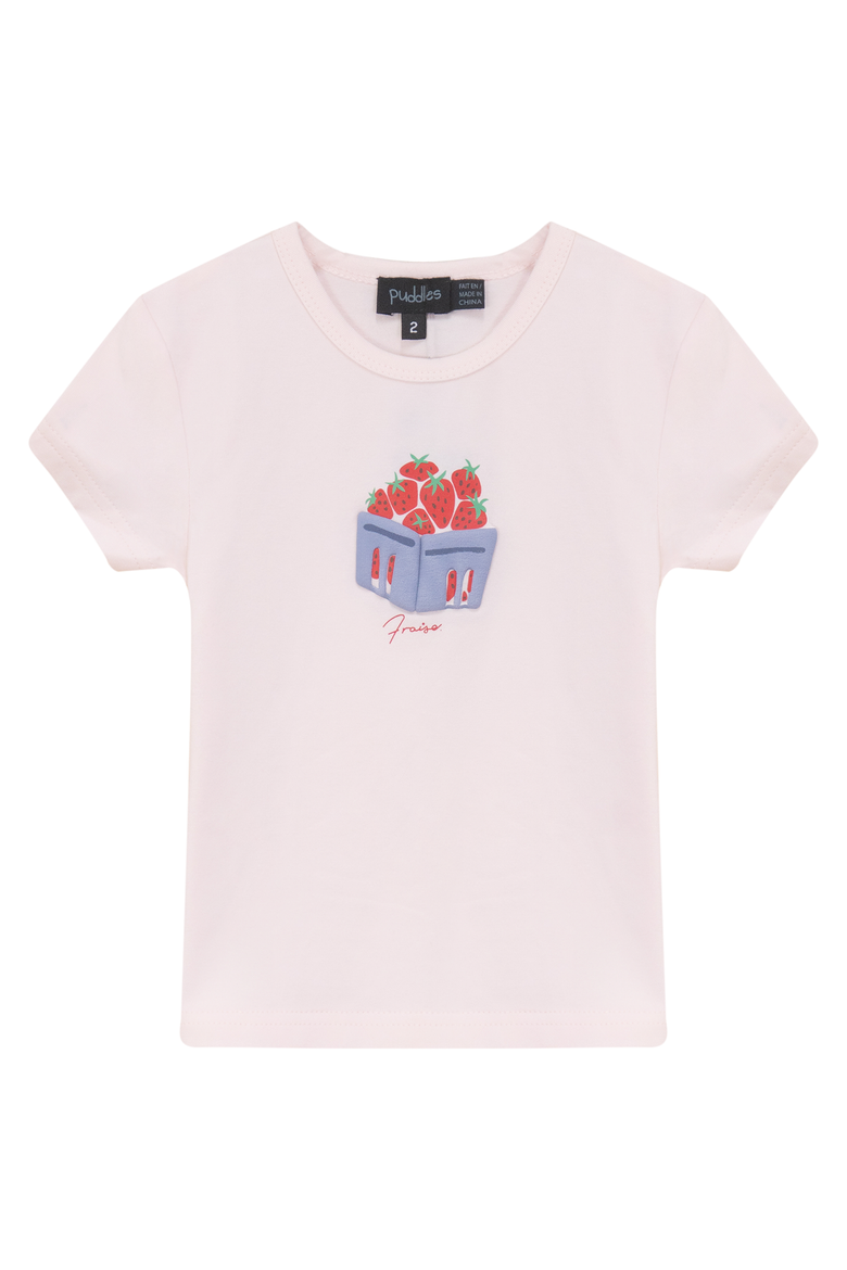 Strawberry Puff Graphic Cotton Spandex T Shirt, Main, color, Pink Sorbet