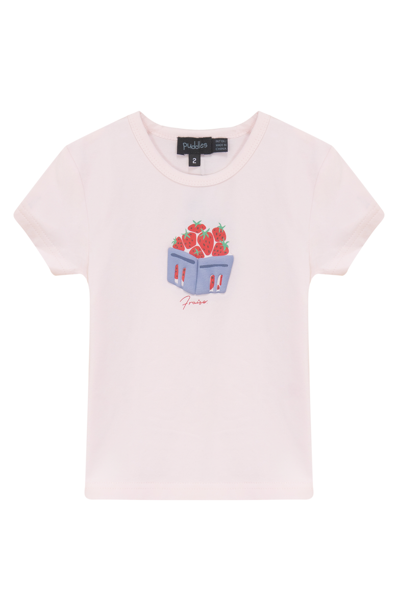 Puddles Strawberry Puff Graphic Cotton Spandex T Shirt, Main, color, Pink Sorbet