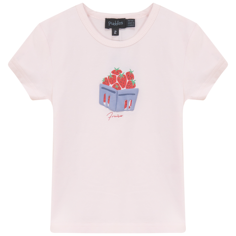 Strawberry Puff Graphic Cotton Spandex T Shirt (Toddler, Little Kid & Big Kid)