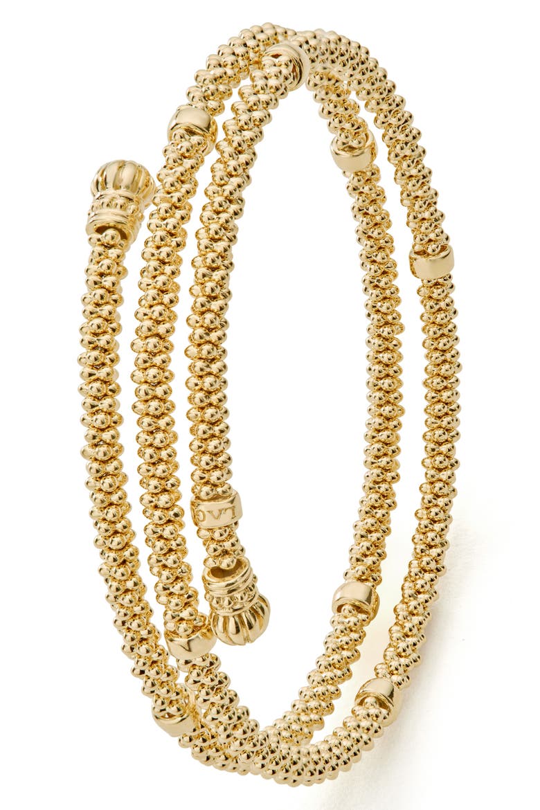 Caviar 18K Gold Coil Bracelet, Alternate, color, GOLD