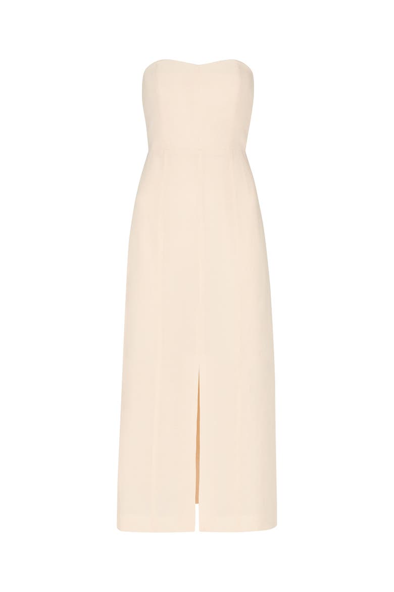 Bandeau Front Slit Midi Dress, Alternate, color, Neutral