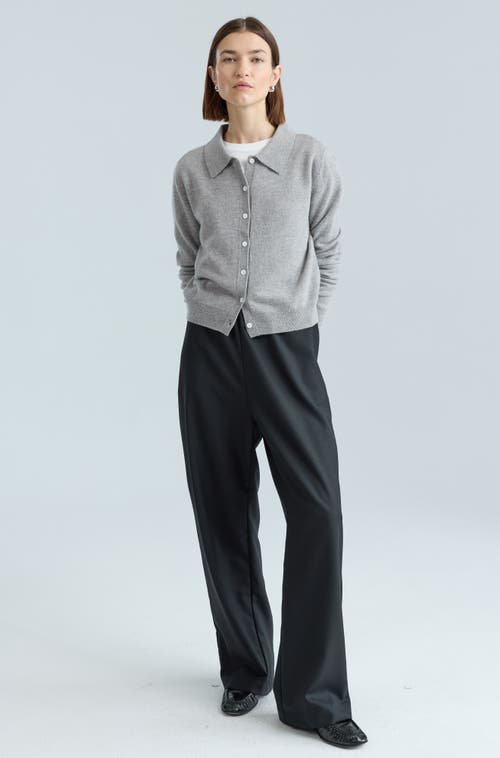 Almina Concept Wool Polo Knit Shirt In Gray