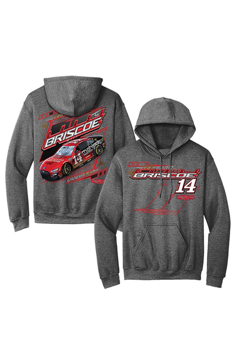 STEWART-HAAS RACING Men's Stewart-Haas Racing Team Collection Heather Charcoal Chase Briscoe 2023 #14 Mahindra Pullover Hoodie, Main, color, 