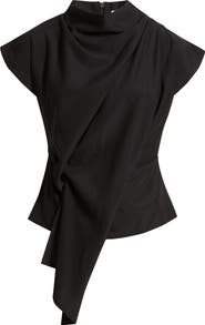 NIKKI LUND Jade Asymmetric Drape Top