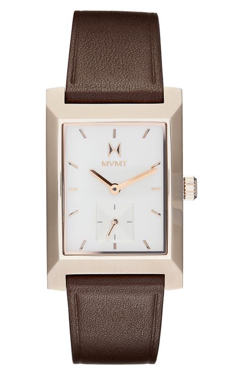 Newporter Leather Strap Watch, 27.5mm