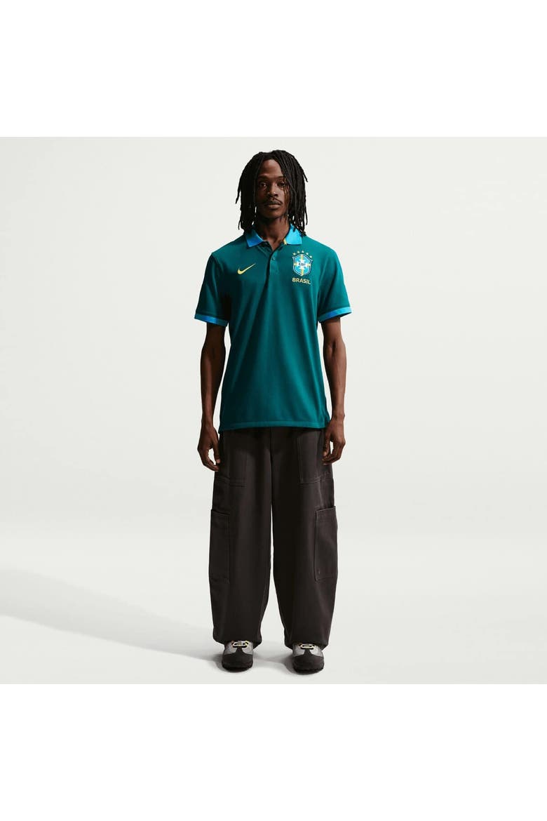 Men's Nike Green Brazil National Team Dri-FIT Polo, Alternate, color, Green