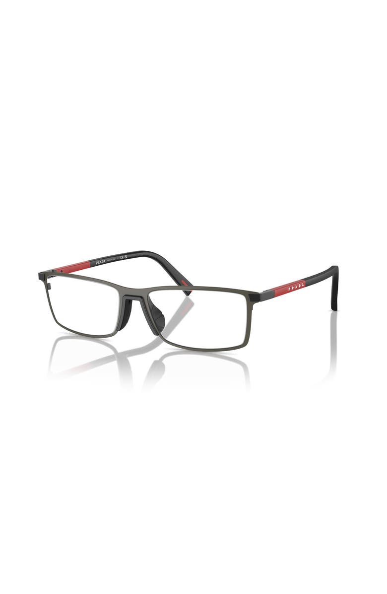 Prada Linea Rossa 53mm Rectangle optical glasses, Main, color, Grey