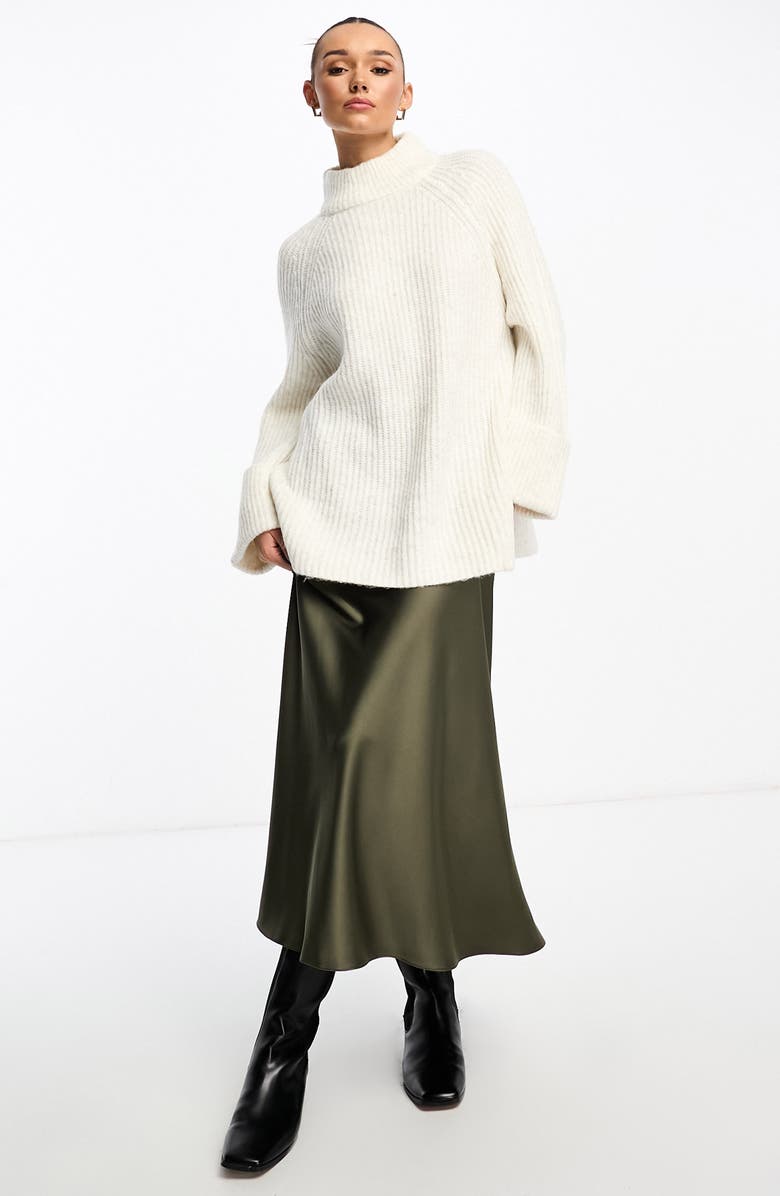 ASOS DESIGN Side Slit Mock Neck Sweater, Main, color,