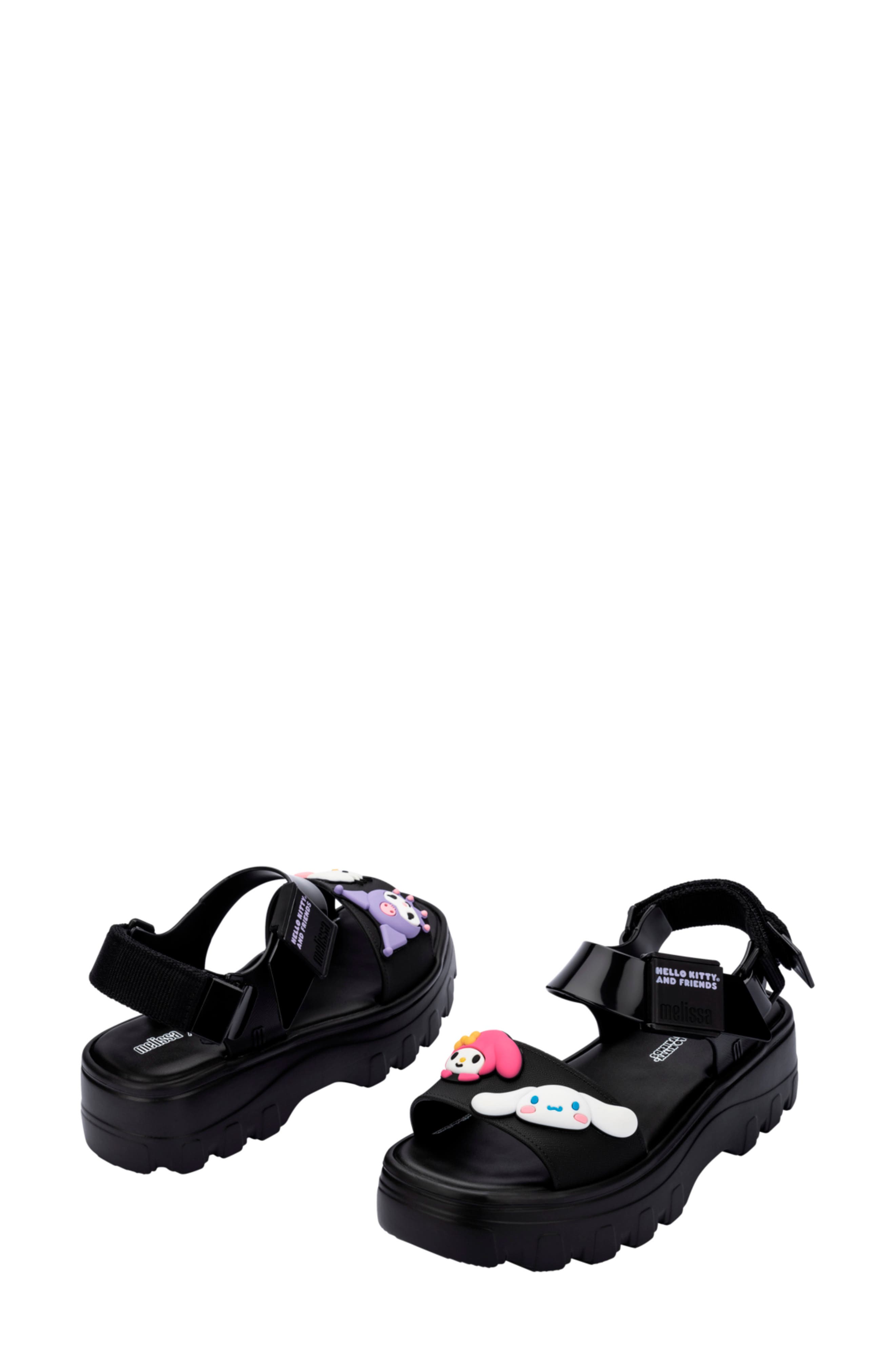 Melissa x Hello Kitty and Friends Lug Sole Sandal, Alternate, color, Black