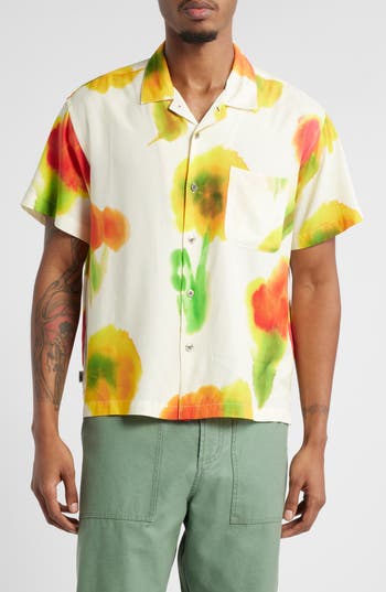 Obey Kinney Floral Print Camp Shirt In Multi