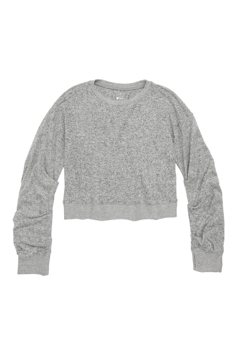 Ruched Pullover, Main, color, GREY ASH HEATHER