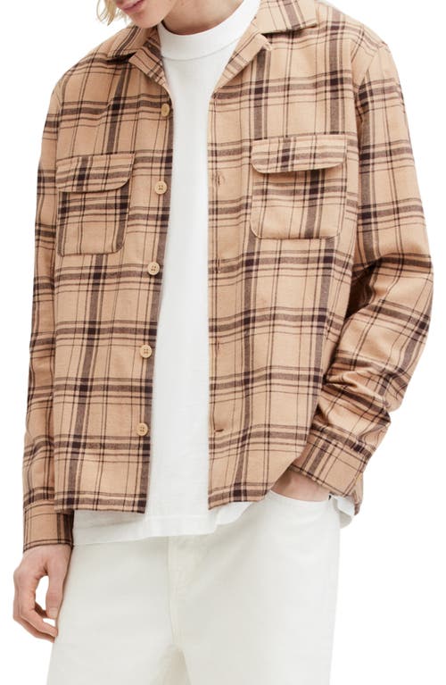 Allsaints Wendel Checked Relaxed Fit Shirt In Bramble Pink