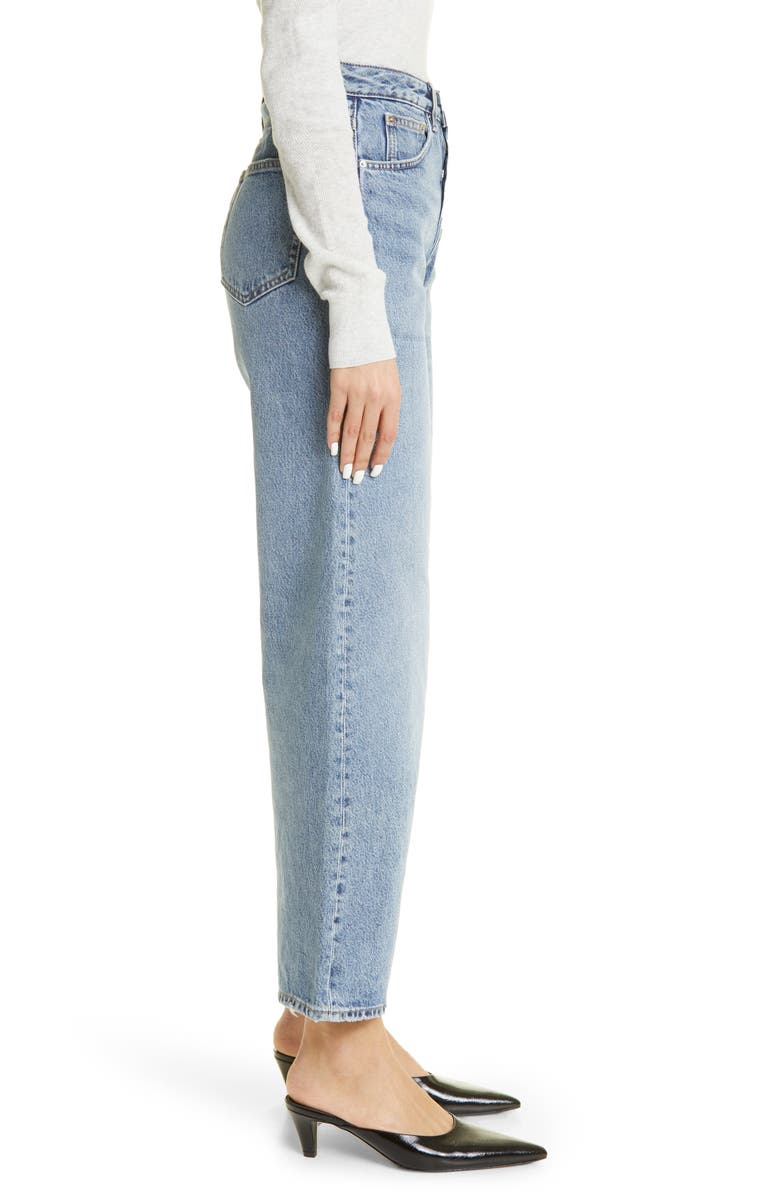 TOTEME Rigid Organic Cotton Flare Leg Jeans, Alternate, color, Worn Blue