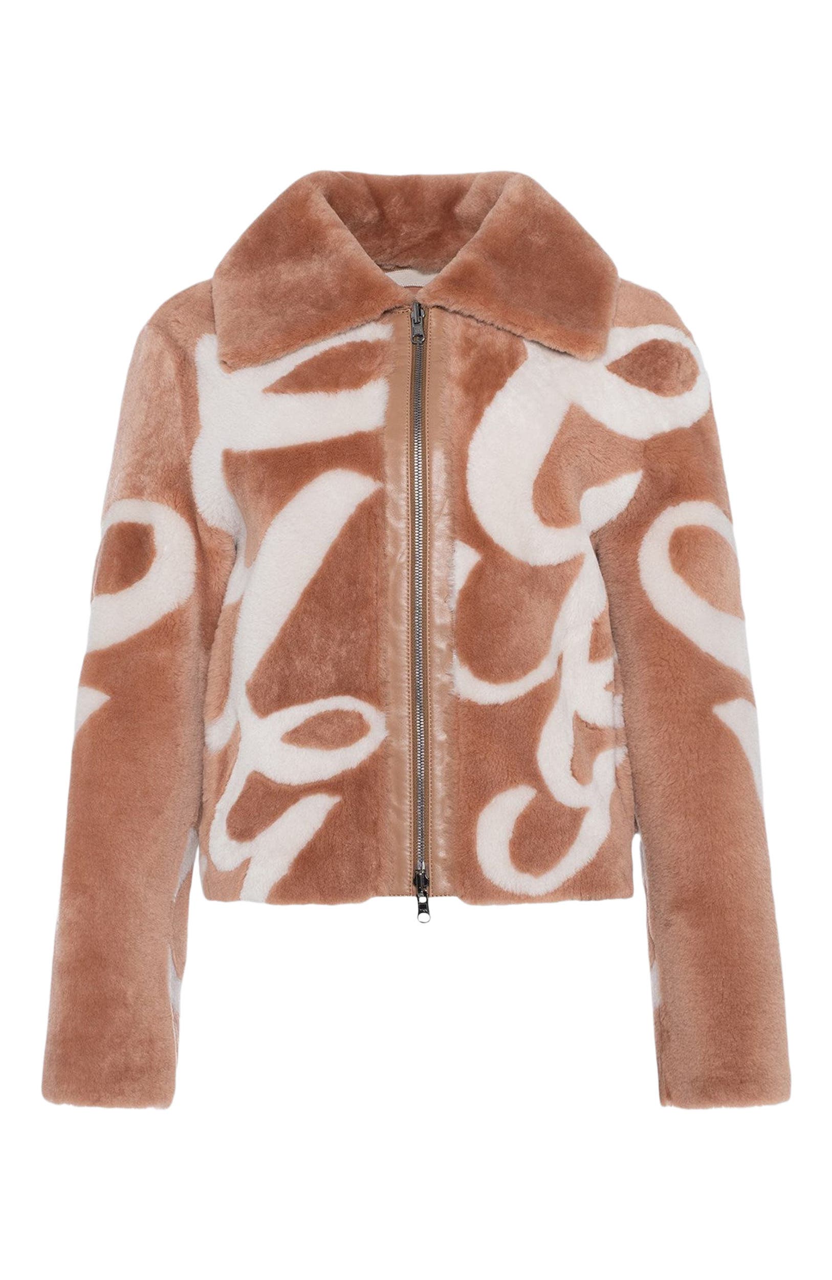 Reversible Genuine Shearling Intarsia Jacket - image 2