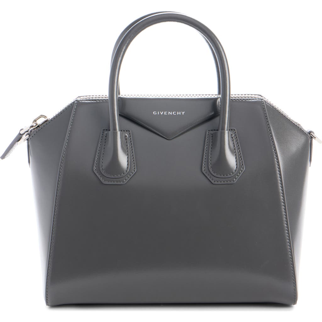 Givenchy Mini Antigona Leather Satchel In Gray