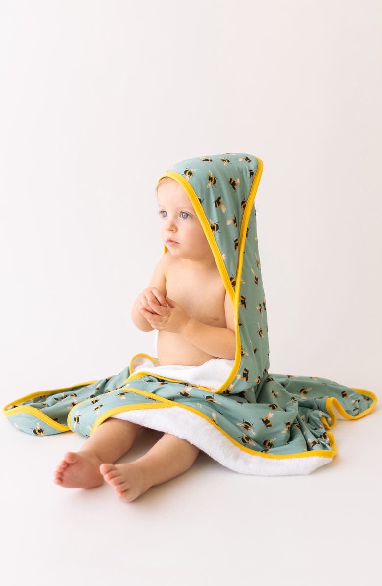 Posh Peanut Spring Bee Hooded Towel, Alternate, color, 