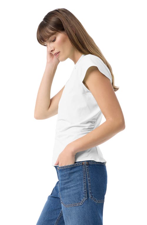 Do By Dee Ocleppo Anastasia Center Ruched Cotton Blend Top In Optic White