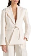 Manière De Voir Yuna Plunge Tailored Blazer With Belt