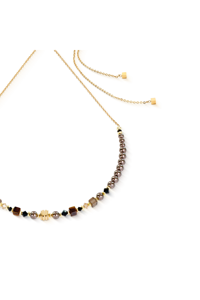 Necklace Slider Pearl Spike Gold, Alternate, color, Earth Gold
