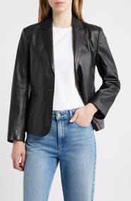 Schott NYC Fitted Leather Blazer
