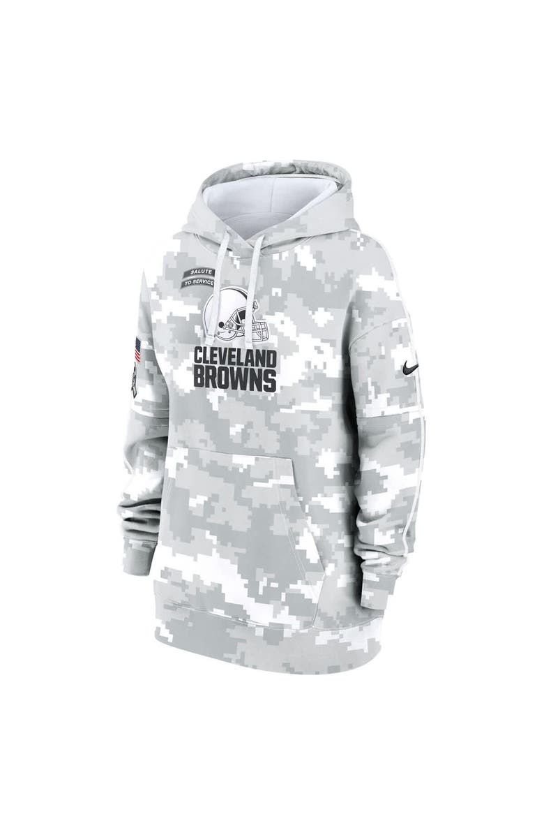 Nike Women's Nike Arctic Camo Cleveland Browns 2024 Salute To Service Club Fleece Oversized Pullover Hoodie, Alternate, color, 