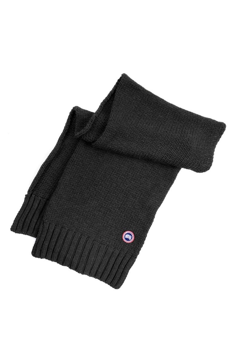 Canada Goose Knit Merino Wool Scarf, Main, color, 