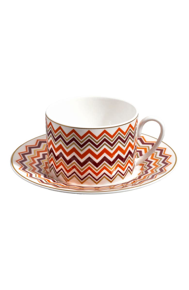 Missoni Tea Cup & Saucer Set Of 2 In Luxury Box, Alternate, color, Multicolor 2