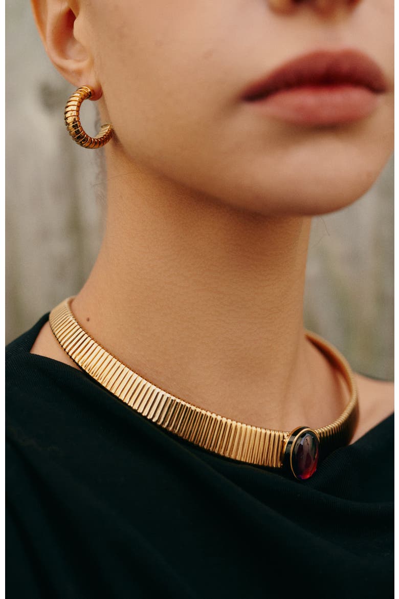 Gladiator Necklace, Alternate, color, Gold & Red