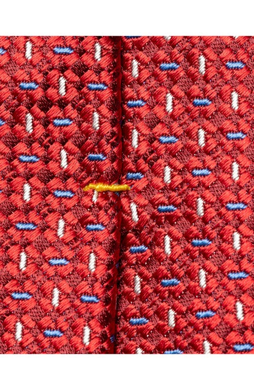 Eton Micropattern Silk Tie In Medium Red