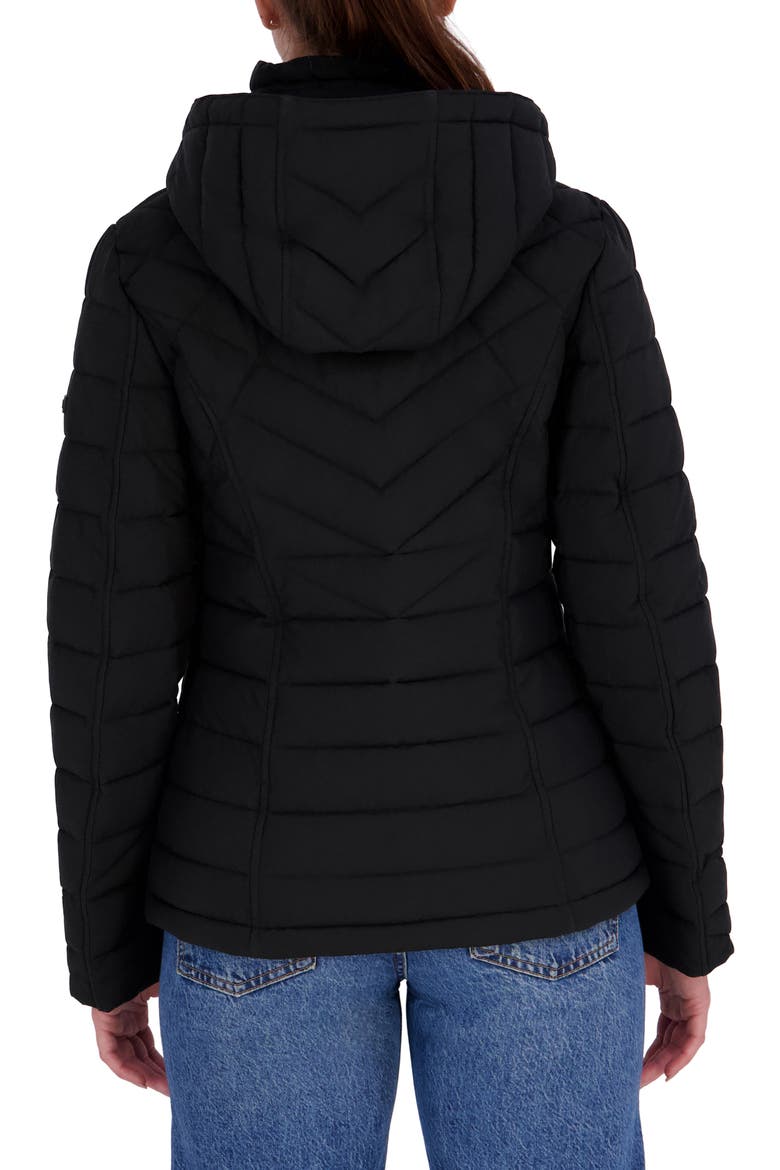 Stretch Puffer Jacket, Alternate, color, BLACK
