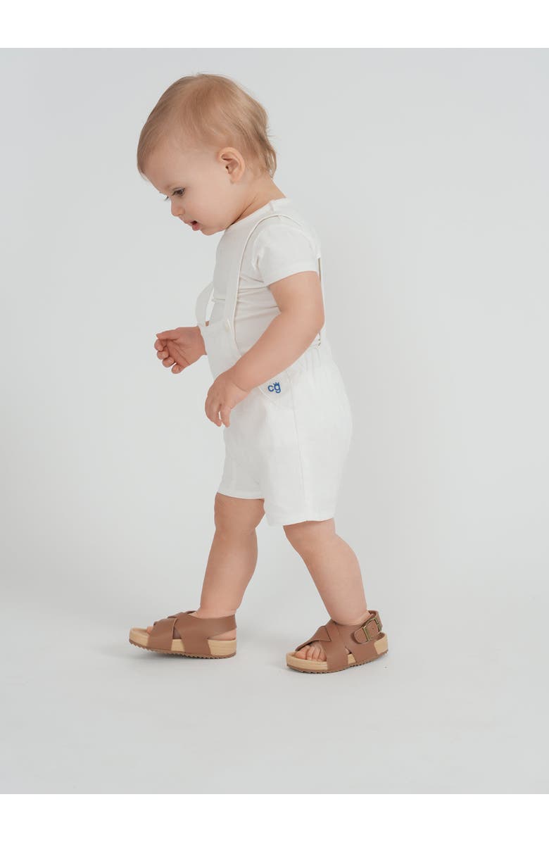 Charlotte & George Contrast Trim Cotton Sleeveless Overall, Alternate, color, White