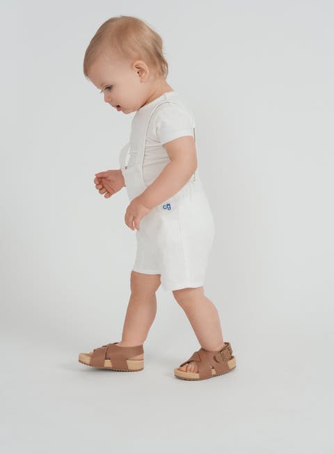 Contrast Trim Cotton Sleeveless Overall (Baby)