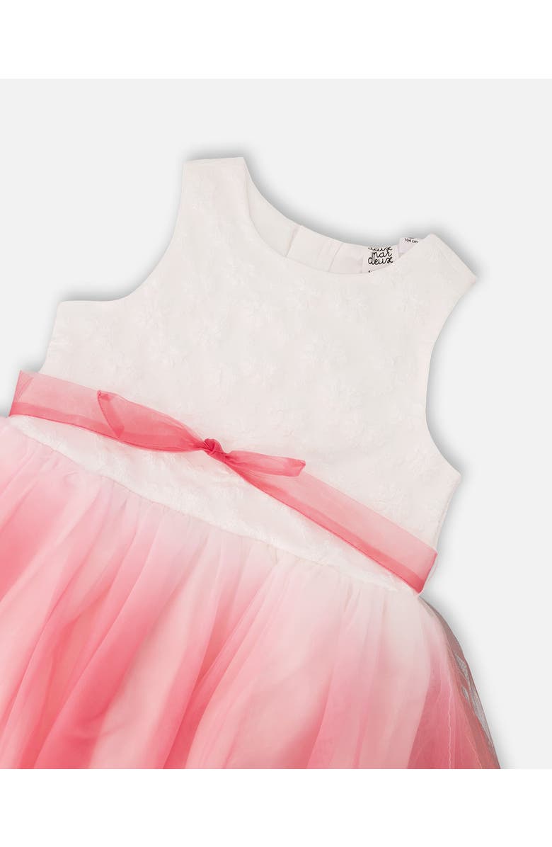 Deux par Deux Bi-Material Pleated Mesh Sleeveless Dress, Alternate, color, White