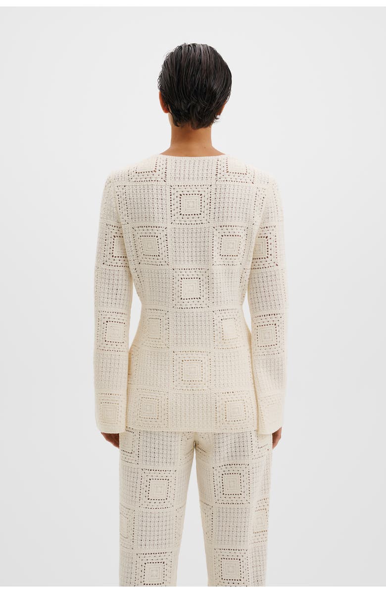 Malina Mirella Fitted Crochet Cardigan, Alternate, color, Vanilla