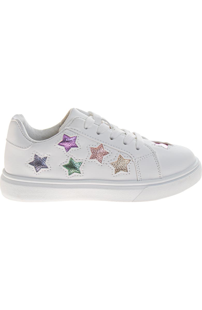Kensie Girl Lace-Up Stars Casual Sneakers, Alternate, color, White/Multicolor
