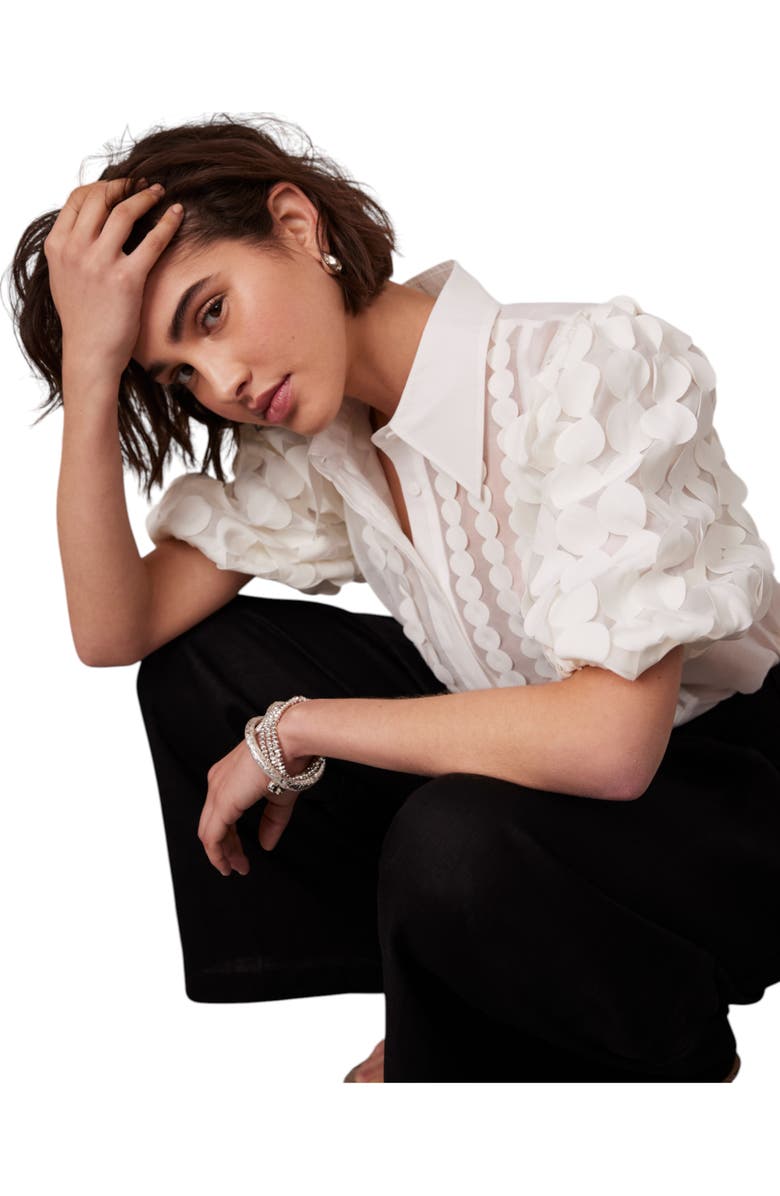 MINT VELVET Applique Organza Shirt, Alternate, color,