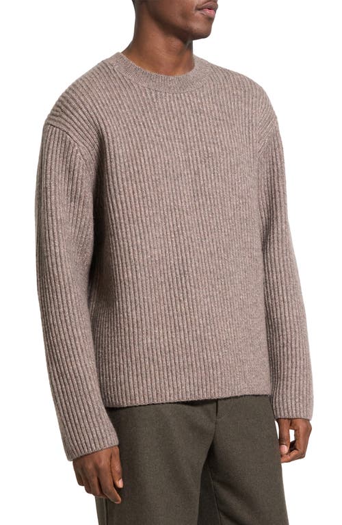 Theory Wool Blend Crewneck Sweater In Purple