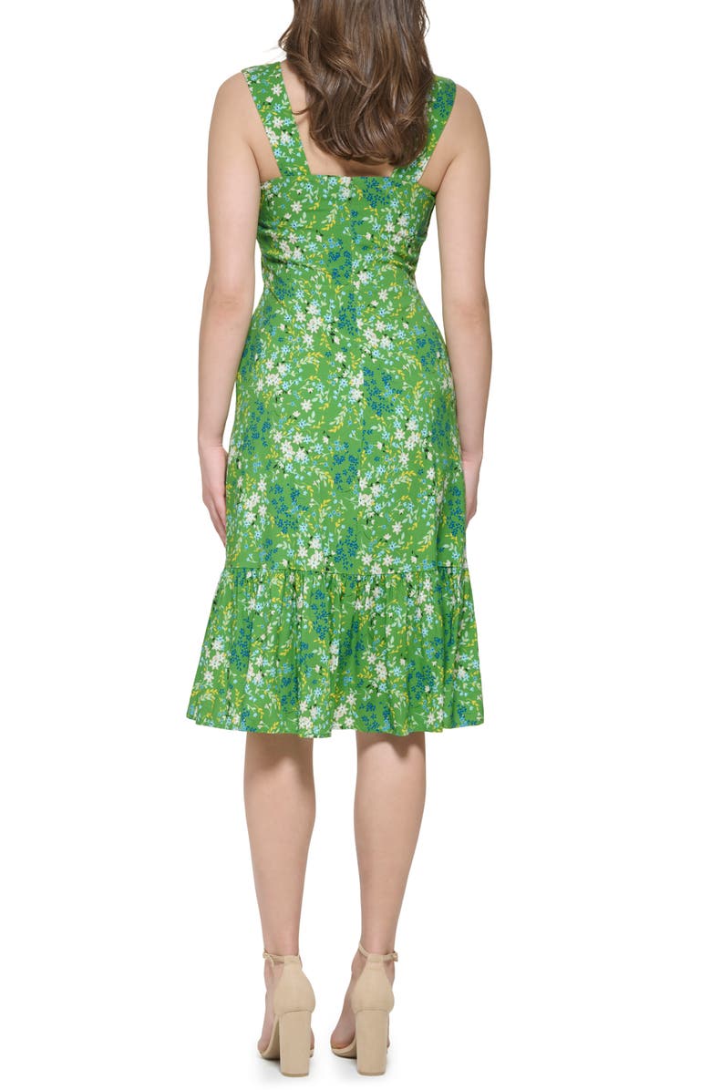 Kensie Floral Sweetheart Maxi Dress, Alternate, color, Green Multi