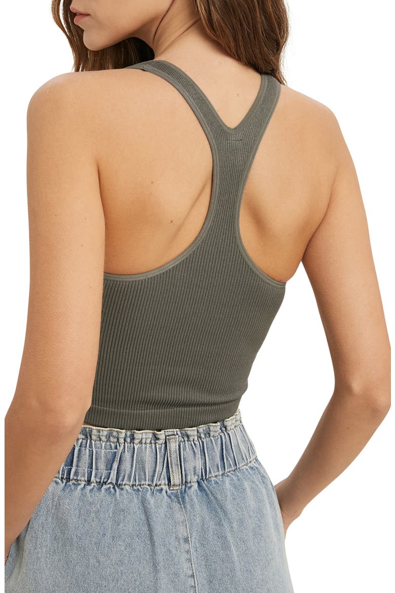 Seamless Racerback Bralette, Alternate, color, GREY