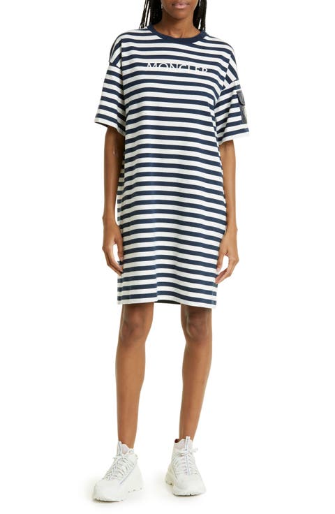 Stripe Cotton Jersey T-Shirt Dress