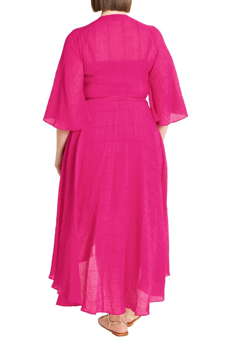 Fiona High/Low Wrap Maxi Dress, Alternate, color, BRIGHT PINK