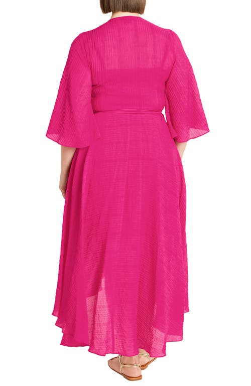 City Chic Fiona High/low Wrap Maxi Dress In Pink