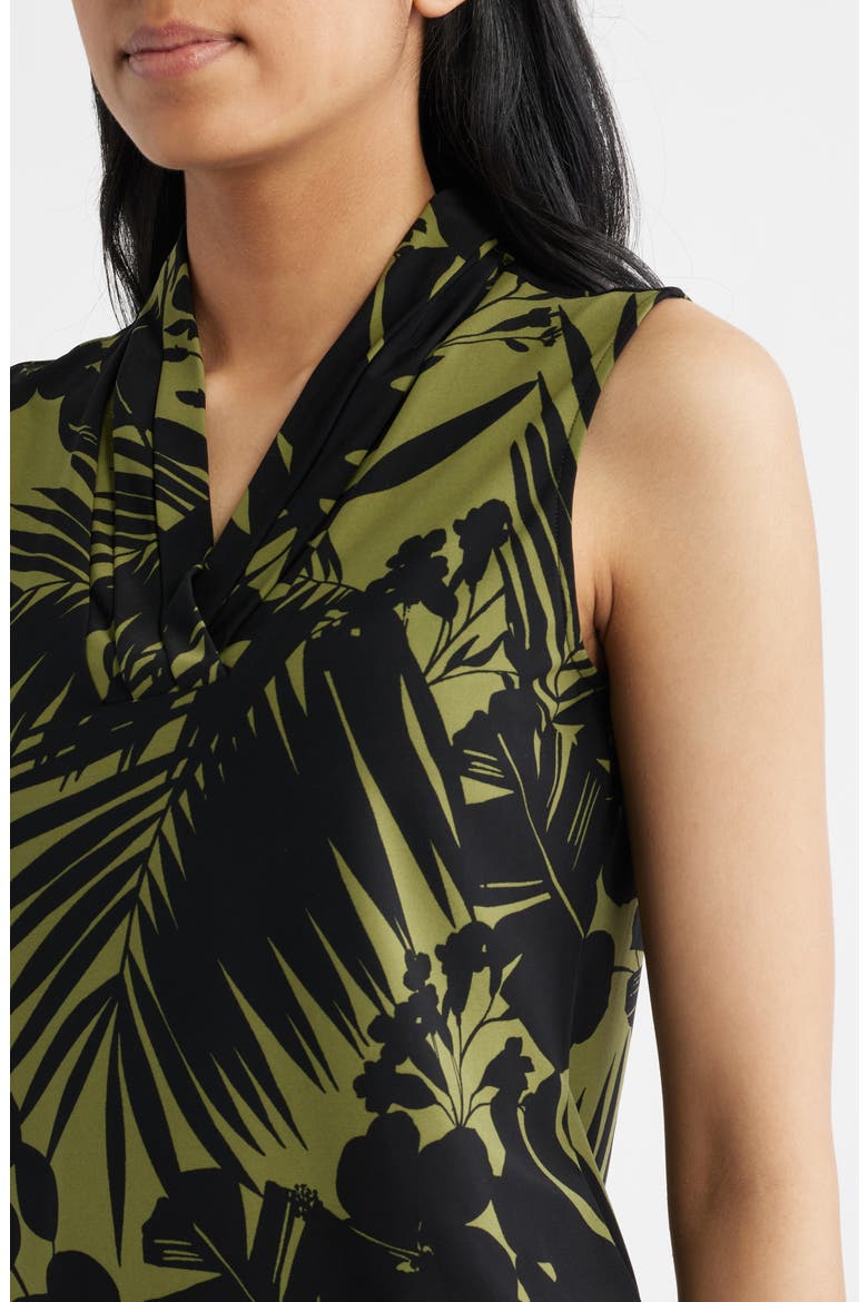 Triple Pleat Sleeveless Top, Alternate, color, BAY LEAF / ANNE BLACK