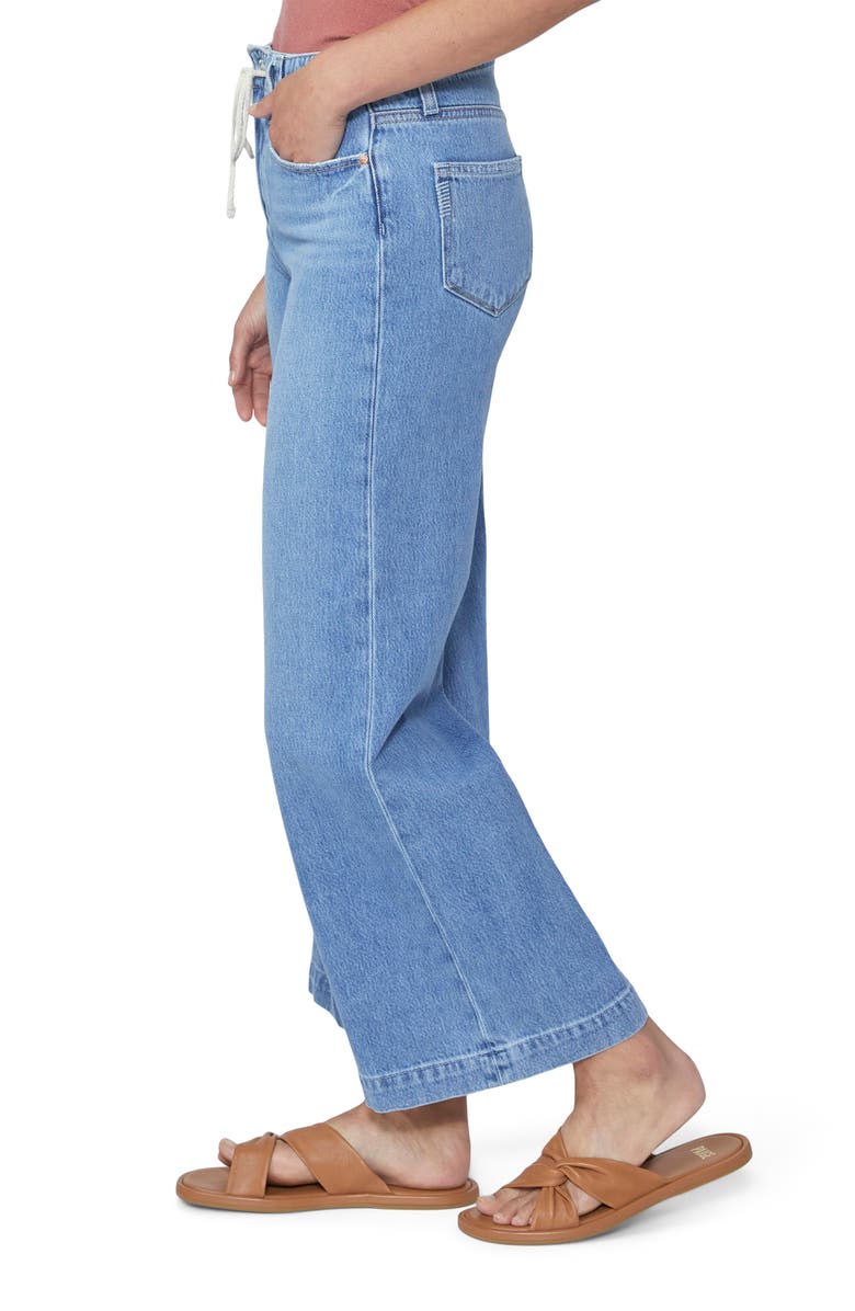 PAIGE Zoey Tie High Waist Ankle Wide Leg Jeans, Alternate, color, 