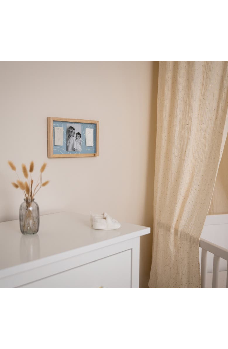 Petit Artichaut 2 Prints - Baby Imprint & Photo Frame, Twin Keepsake Frame, Alternate, color, Blue Abstract