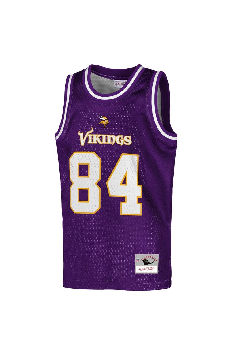 Youth Mitchell & Ness Randy Moss Purple Minnesota Vikings Retired Player NFL Basketball Fashion Jersey, Alternate, color, Purple